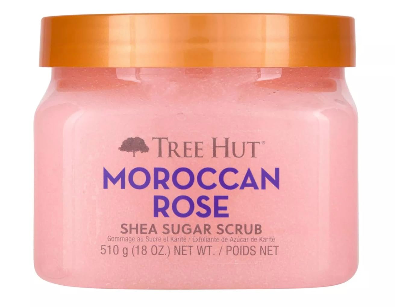 Tree Hut Moroccan Rose Shea Sugar Scrub, Exfoliating & Hydrating Body Scrub with Shea Butter & Essential Oils, Smooth & Soften Skin, Holiday Gift & Stocking Stuffer, 18 oz