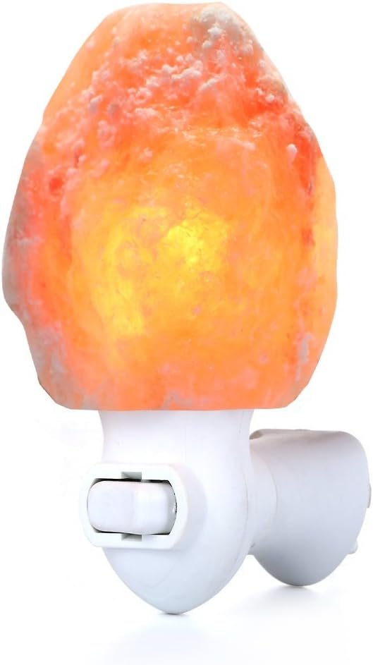 Betus Natural Crystal Himalayan Salt Wall Lamp – Air Purifying Night Light – 360° Rotatable Plug 7W Bulb – Natural