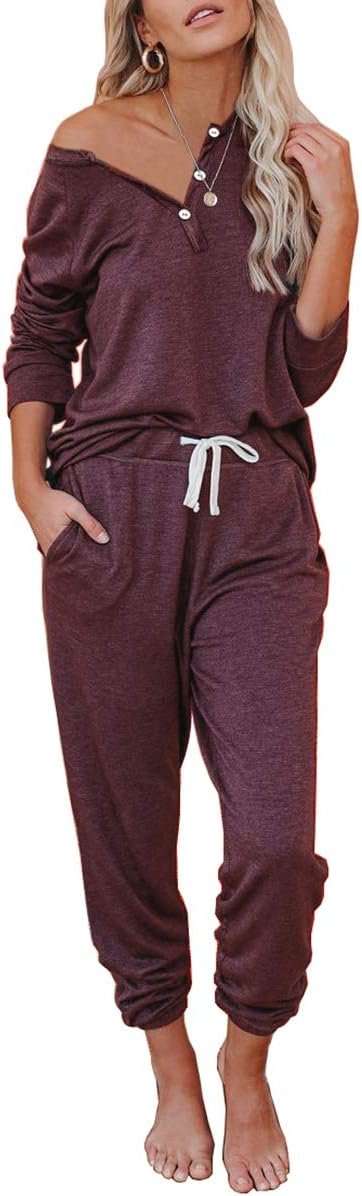 AUTOMET Lounge Sets for Women Comfy 2 Piece Pajamas Sets Fall Loungewear Pjs Outfits Sweatsuits with Sweatpants 2025