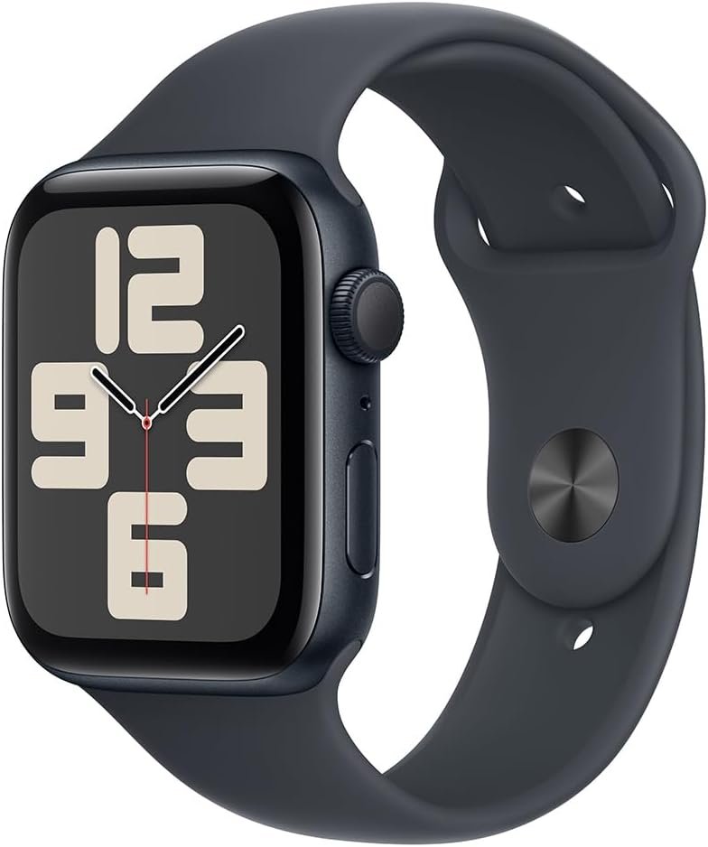 Apple Watch SE (2nd Gen) [GPS 44mm] Smartwatch with Midnight Aluminum Case with Midnight Sport Band M/L (Renewed)