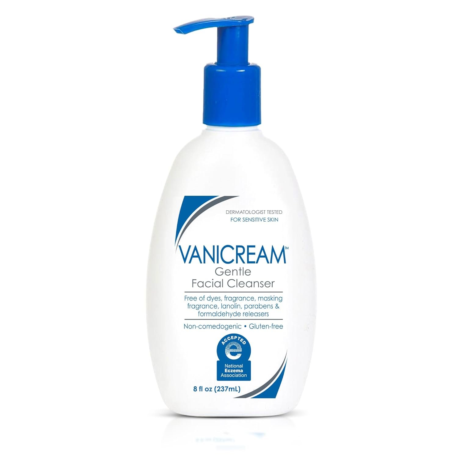 Vanicream Gentle Facial Cleanser with Pump Dispenser – 8 fl oz – Formulated Without Common Irritants for Those with Sensitive Skin