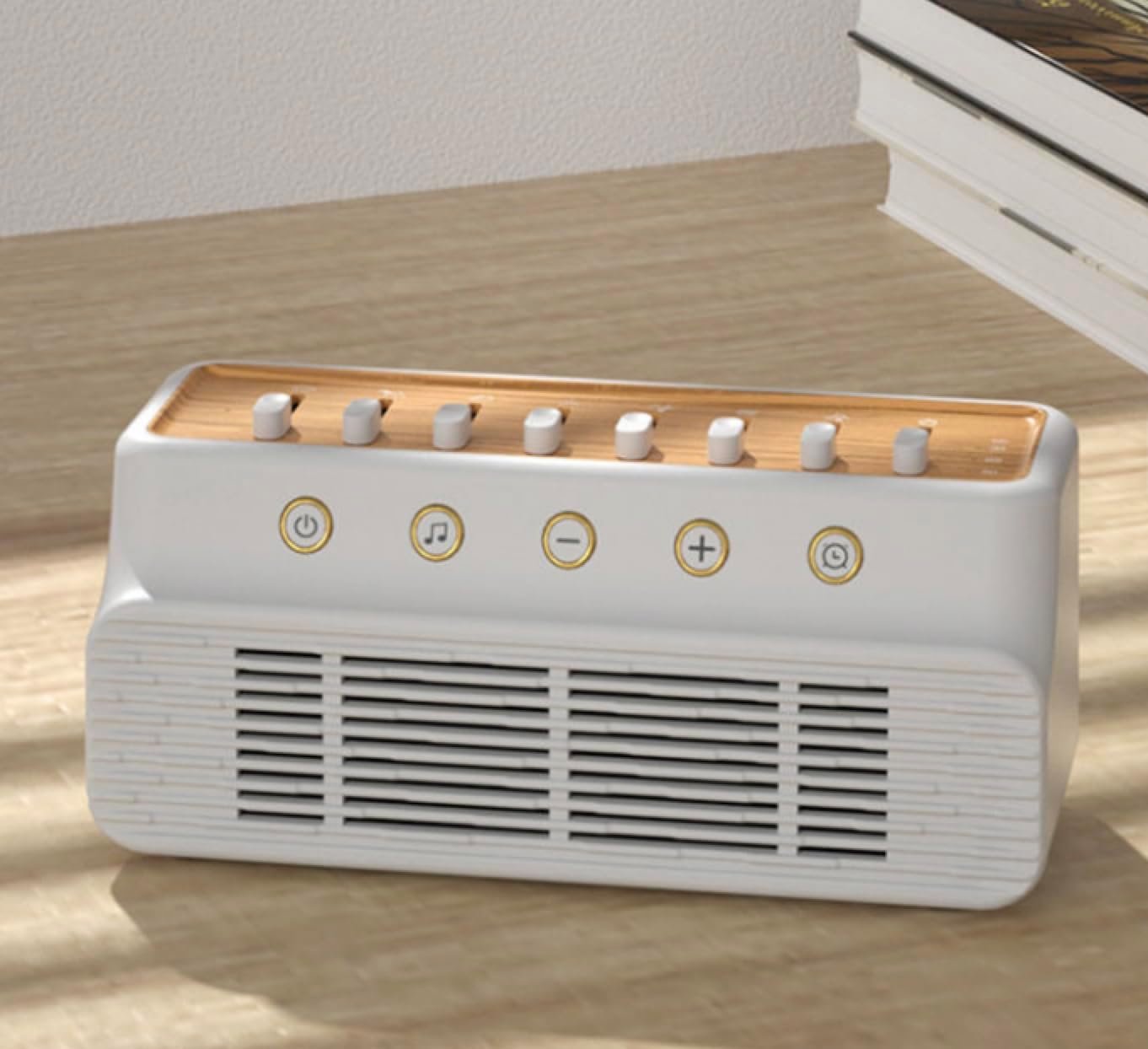 White Noise Machine with Portable Bluetooth 5.0 Speaker, 255+ Sound Mixer, Timer Function, Sleep Sound Machine, White/Wood Color. for Relaxation, Stress Relief, Wellness, Yoga, Deep Sleep, Focus.