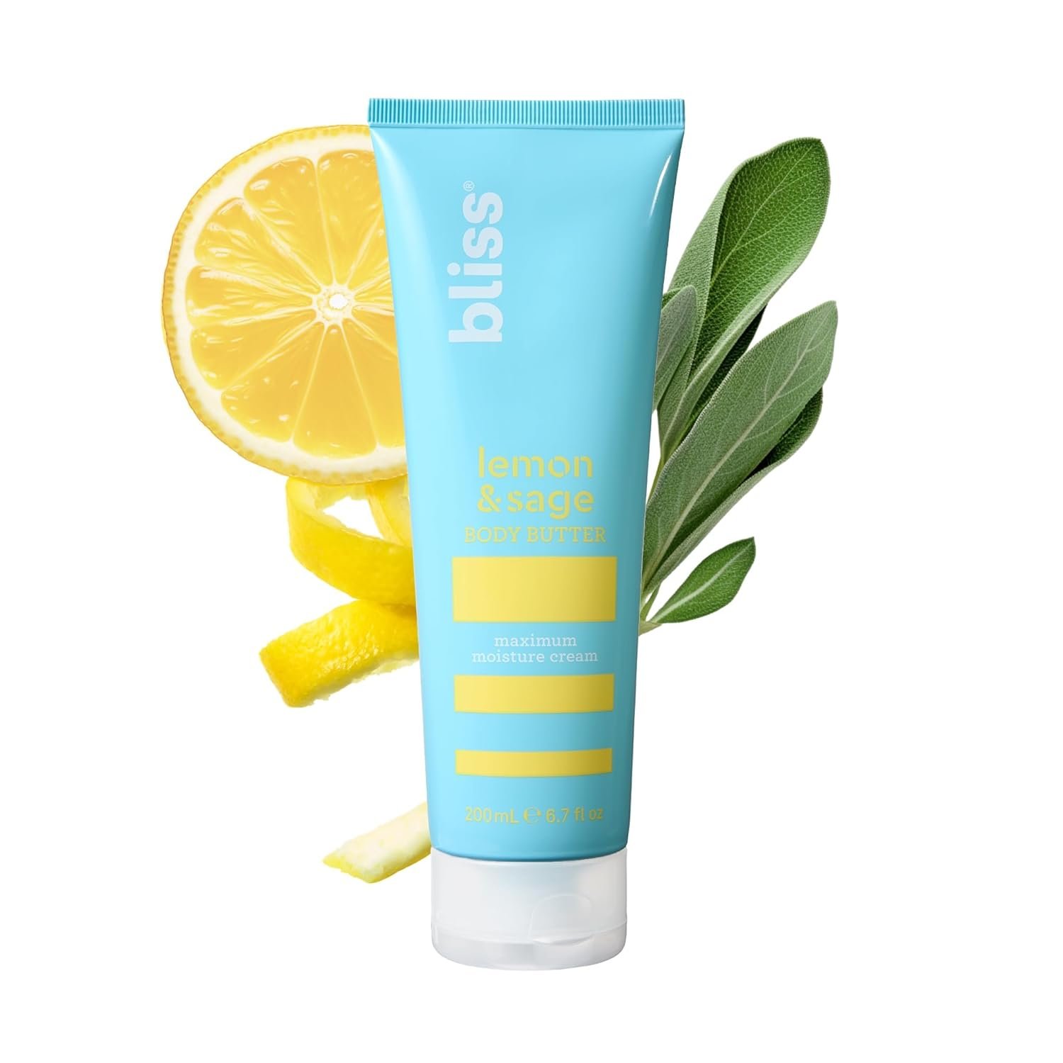 Bliss Lemon and Sage Body Butter – Iconic Scent with Shea Butter and Coconut Oil for Long-Lasting Maximum Moisture – Body Lotion for Smooth, Soft Skin – Vegan and Cruelty-Free – 6.7 Fl Oz