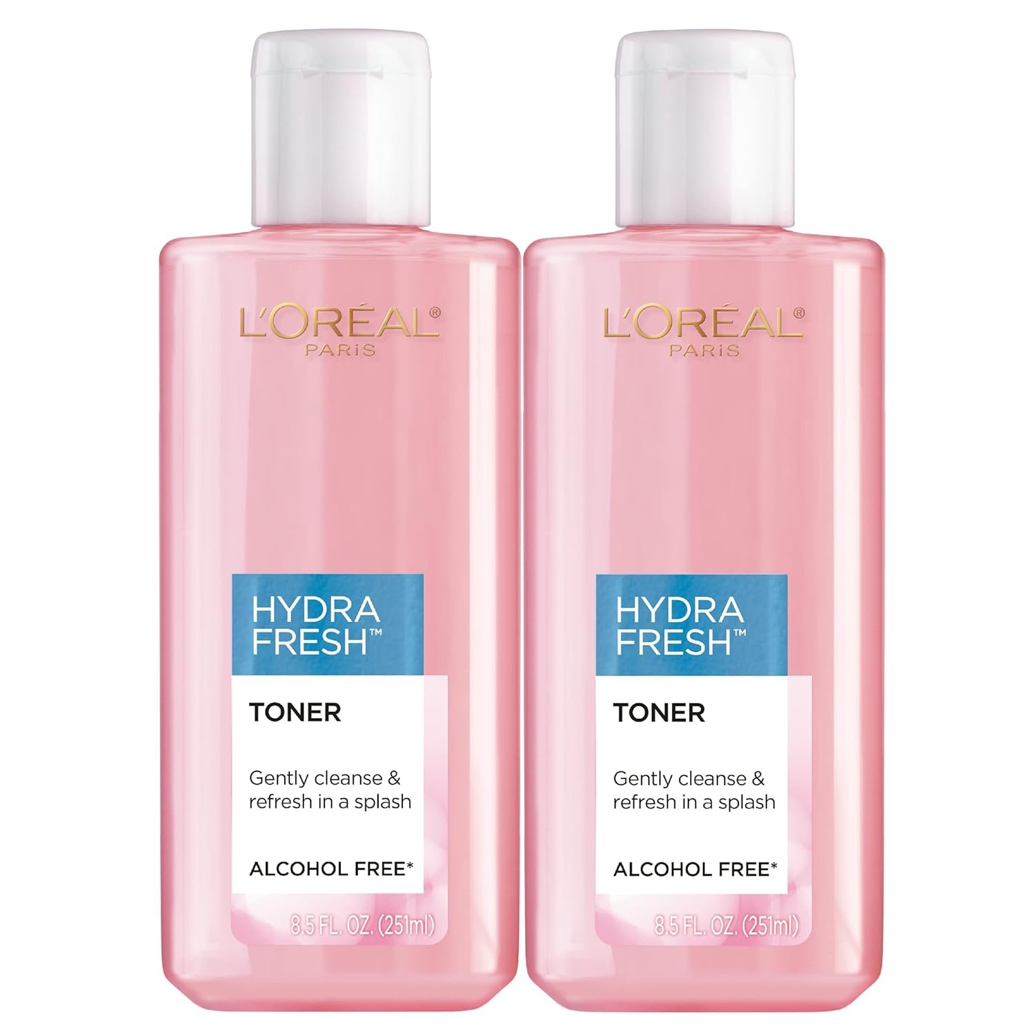 L’Oreal Paris Skincare HydraFresh Toner Face Toner with Pro-Vitamin B5 for a Smoother, Brighter Complexion, 2 Count
