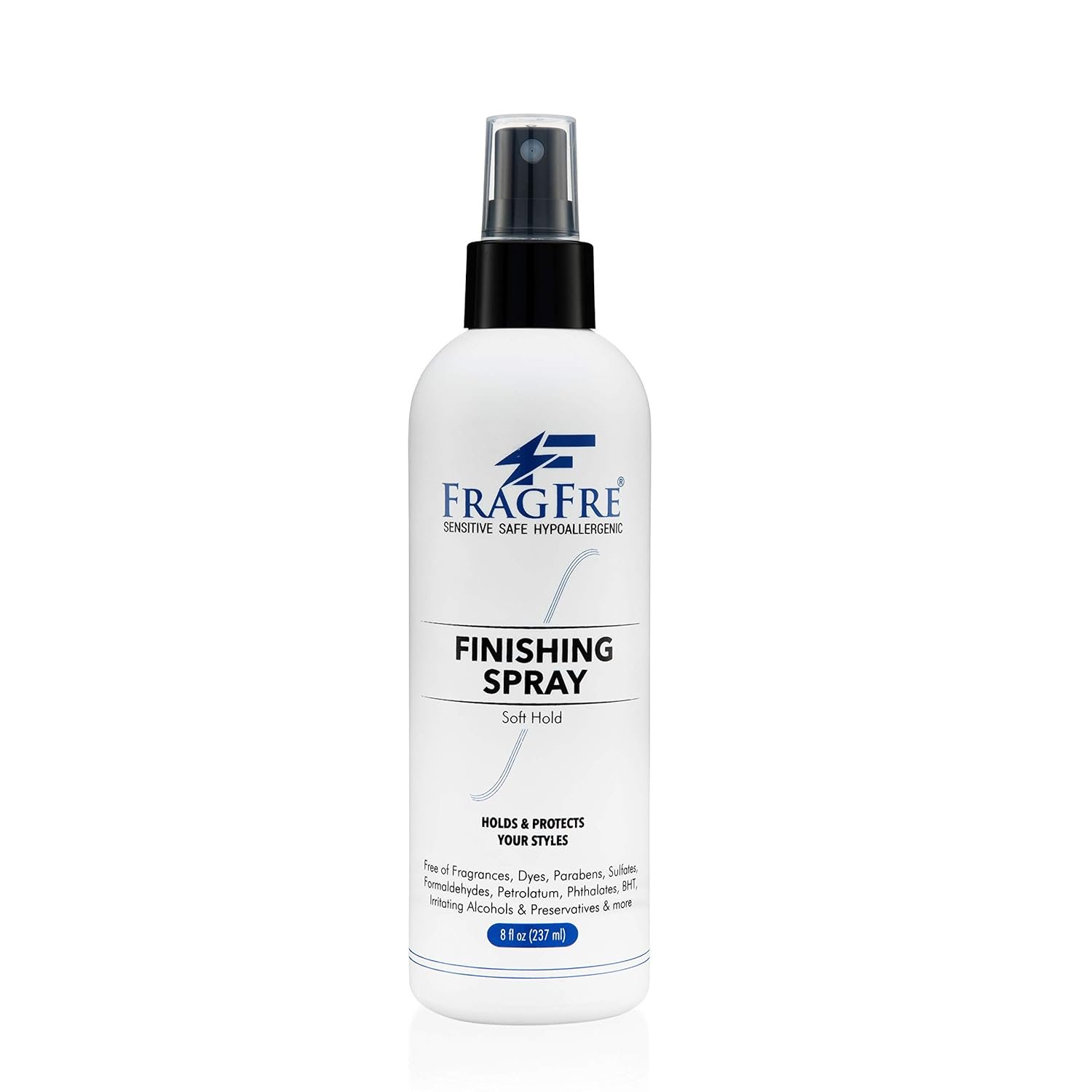 Hair Finishing Spray 8 oz – Flexible Soft Hold – Hair Spray for Sensitive Skin – Fragrance Free Hypoallergenic Parabens Free – Non Irritating Quick Dry Denatured Alcohol – Gluten Free Vegan