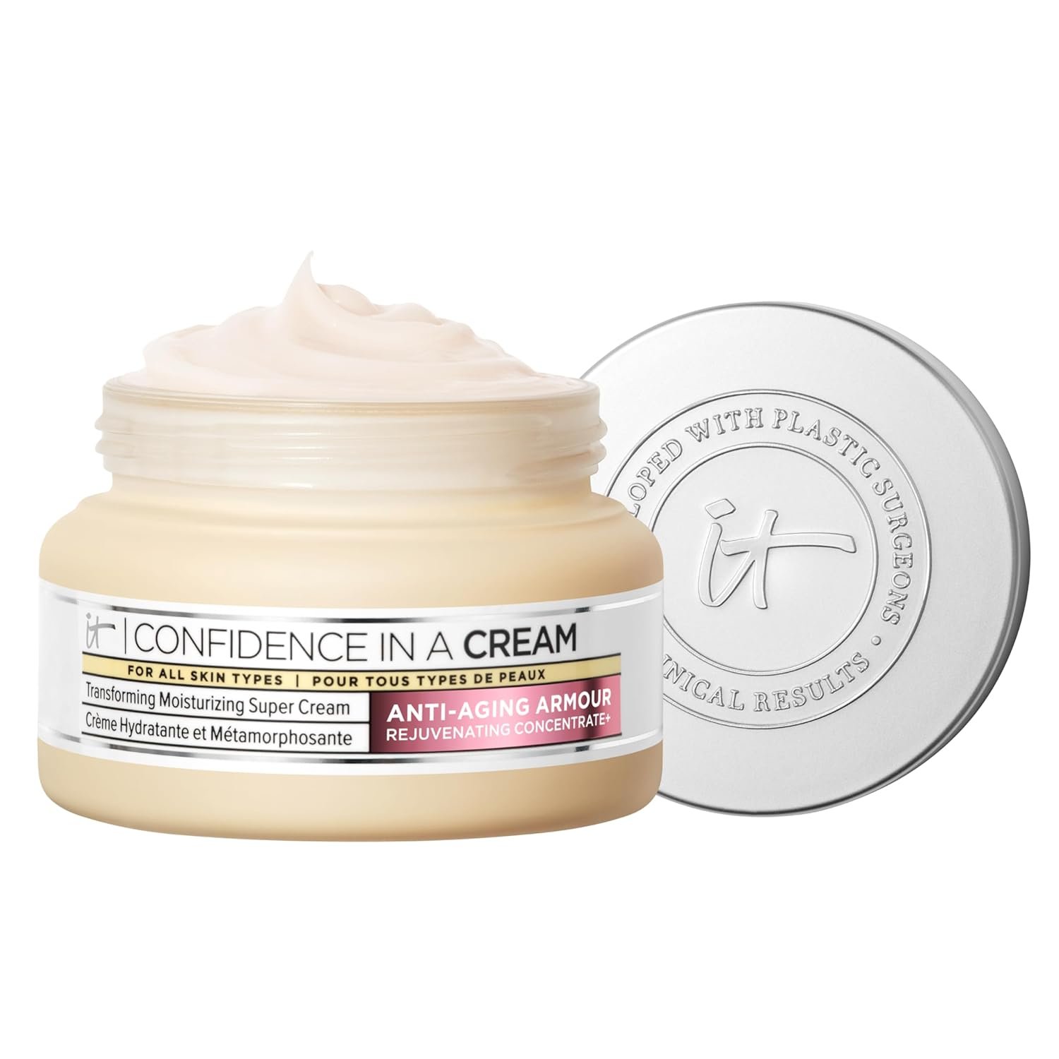 IT Cosmetics Confidence in a Cream – Hydrating & Anti Aging Face Moisturizer, Visibly Reduces Fine Lines & Wrinkles, Up To 48H Hydration, Repairs Skin Barrier, Squalane & Ceramides, For All Skin Types