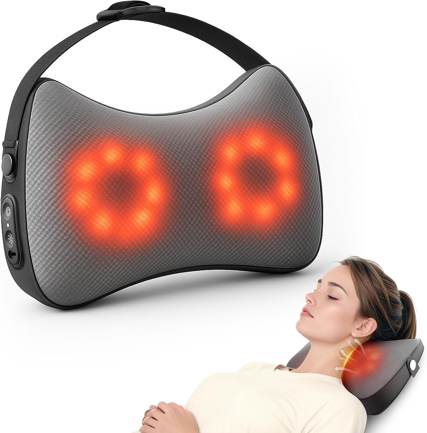 Snailax Shiatsu Back Massager for Pain Relief Deep Tissue, Cordless Neck and Back Massager, 4D Kneading Neck Massager for Upper and Lower Back, Massage Pillow, Gift for Women Men