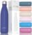 WATERSY Stainless Steel water bottles,17oz/500ml Insulated Water Bottles,Deep Blue metal water bottle Keeps Drink Cold and Hot,BPA Free kids water bottles for School,Gym,Travel,Sports