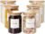 Set of 6 Glass Flour and Sugar jars with 132 Kitchen Pantry Labels – Thicken Large Glass Storage containers with Airtight Bamboo Lid – Rice Canisters for Salt Coffee(100OZ/54OZ/27OZ)