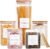 5 Pack Square Glass Pantry Storage Containers with 132 Kitchen Food Pantry Labels – Clear Glass Jars with Airtight Wood Bamboo Lids – Glass Canisters for Cookies, Nuts, Cereal