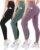 Blisset 3 Pack High Waisted Leggings for Women with Pockets Soft Active Tummy Control Pants for Yoga Running & Daily Wear