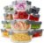 HOMBERKING 24pc Borosilicate Glass Food Storage Containers with Lids, Glass Meal Prep Containers with Leak Proof Snap Lock Lids, Airtight Bento Lunch Boxes, Kitchen Storage (12 lids & 12 Containers)