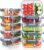 KOMUEE 10 Packs 30oz Glass Meal Prep Containers 2 Compartments,Glass Food Storage Containers with Lids,Airtight Lunch Bento Boxes,Microwave,Oven,Freezer and Dishwasher Safe